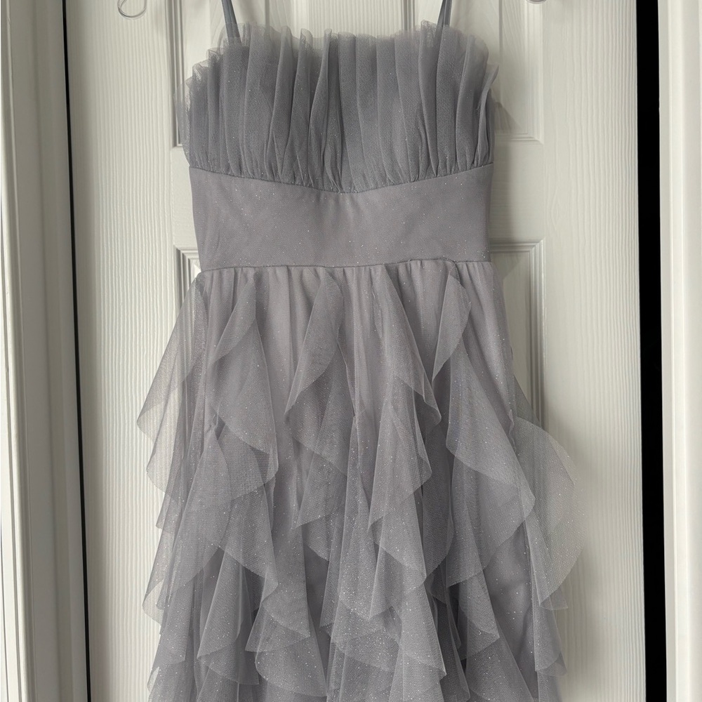 Pear Culture Glitter Mesh Fit and Flare Dress